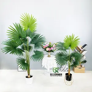 Simulação Tropical Planta Verde Califórnia Cattail 120 CM Artificial Fan Palm Kwai Árvore Para Casa Decoração Sala de estar
