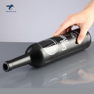 Luxo crânio preto fosco 200ml 250ml 500ml 750ml 1 litro garrafa de vinho vidro <span class=keywords><strong>vodka</strong></span> tequila brandy uísque com tampa - Product Image 6