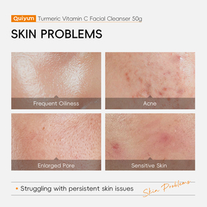 QUIYUM Private Label <b>Face</b> Washing Vitamin C Organic Moisturizing Clean <b>Face</b> Wash Turmeric Facial Cleanser - Product Image 4