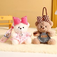 Porte-clés en peluche ours en peluche mignon de dessin animé, style cosplay, doux et kawaii, pendentif de mode, breloque pour clé de voiture, décoration de sac apaisante, vente en gros