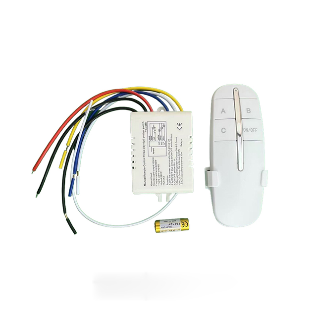 Intelligent 4-Way Remote Control Switch 220V Smart Home System Wireless RF Lighting Control 50m Range 10A Battery Powered ABS