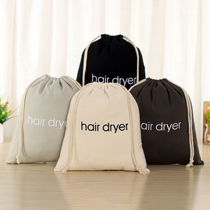 Sac en coton personnalisé avec logo, sac de rangement de luxe pour hôtel, pochette pour sèche-cheveux, sac anti-poussière en tissu, vente en gros - Product Image 1