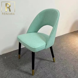 Foshan mobili laccato nero gambe in legno massello con dorato ottone velluto di lusso elegante sala da pranzo sedia - Product Image 5