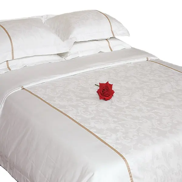 थोक होटल सफेद कपास बिस्तर कवर सेट के साथ होटल के लिए 60 एस सफेद Bedsheets सो रजाई Duvet