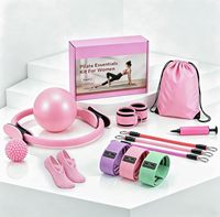 Set Band Resistance Elastisitas Tinggi Ramah Lingkungan Quadrafit, Matras Yoga Tebal, dan Ring Pilates Ajaib untuk Fleksibilitas Tubuh Penuh