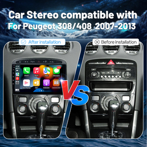 Lecteur DVD de voiture Android 9 pouces avec écran tactile GPS Navigation Radio <span class=keywords><strong>Bluetooth</strong></span> Multimédia <span class=keywords><strong>pour</strong></span> <span class=keywords><strong>Peugeot</strong></span> <span class=keywords><strong>308</strong></span> 408 308SW 2007-2013 - Product Image 2
