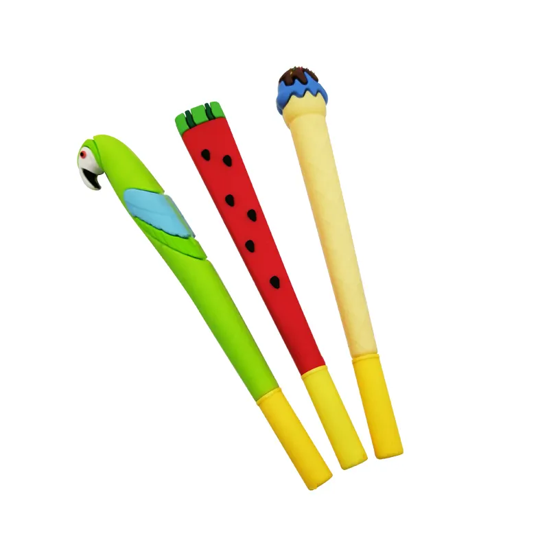 Nieuwe Ontwerp Rubber Dier En Fruit Vorm Nieuwigheid Balpen Custom Pen Voor Kinderen En Schattige Pennen Voor Kinderen