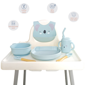 Ensemble d'ustensiles d'apprentissage pour bébé, design mignon, cuillères d'alimentation pour bébé, thermosensibles, doux pour les gencives, bol à soupe antidérapant, assiette compartimentée - Product Image 2