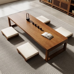 Durevole tavolo da tè Tatami in legno massello per la casa moderna <span class=keywords><strong>giapponese</strong></span> sala da tè mobili semplice bassa finestra galleggiante per soggiorno - Product Image 6