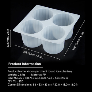 Plateau et moule à glaçons en PP thermoformé à 4 compartiments, de qualité alimentaire, personnalisable, scellable à chaud, vente en gros d'usine - Product Image 2