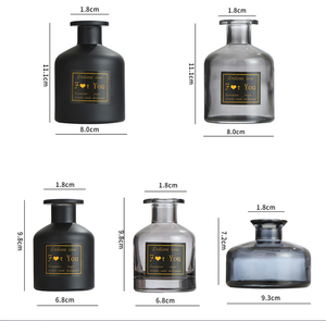 Bouteilles diffuseurs de parfum en verre noir mat de luxe 150 ml 200 ml pour grossistes, rechargeables, avec bouchon à vis et impression sérigraphiée - Product Image 6