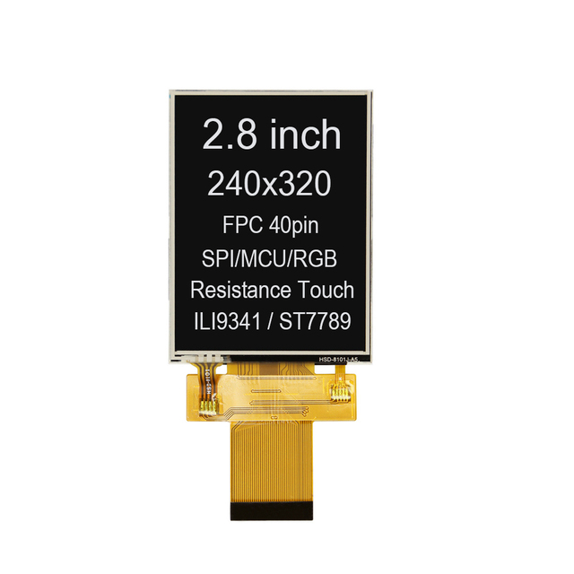 Fast Delivery 240x320 40 Pin FPC 2.8 Inch TFT LCD Touch Screen with ILI9341 Driver IC and 4-wire Resistance Touch Panel