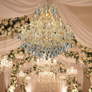 Lámpara de Araña de Cristal de Lujo Personalizada para Salón de Banquetes Europeo, Lámpara de Araña Grande de Cristal K9 María <span class=keywords><strong>Teresa</strong></span> de Alta Calidad para Salón de Baile - Product Image 4
