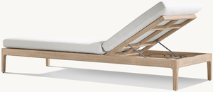 Ensemble de salon de jardin d'extérieur en teck massif résistant aux intempéries, chaise longue en teck LAUREL TEAK CHAISE, meubles en bois faits à la main - Product Image 4