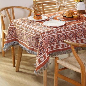 Tovaglia Vintage Geometrica in Cotone/Poliestere Tessuta a Mano, Logo Personalizzato, Copridivano Boho Jacquard Antipolvere - Product Image 2