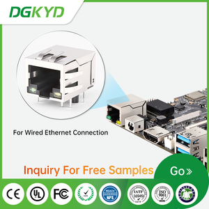 Đa cổng ổ cắm 8P8C 1x4 bốn cổng cắm trực tiếp RJ45 <span class=keywords><strong>Ethernet</strong></span> cổng mạng ổ cắm RJ45 <span class=keywords><strong>Ethernet</strong></span> kết nối cho chuyển đổi - Product Image 3