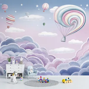 Hình nền hiện đại khinh khí cầu máy bay đám mây Bầu Trời hình nền phòng trẻ em giấy tờ tường trang trí nhà bức tranh tường