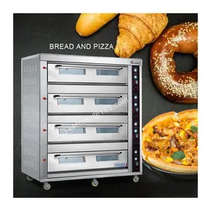 Ticari endüstriyel fırın elektrikli ve elektrikli güverte Pizza ekmek 4 güverte 12 tepsiler pişirme fırını tam ekmek ekipmanları