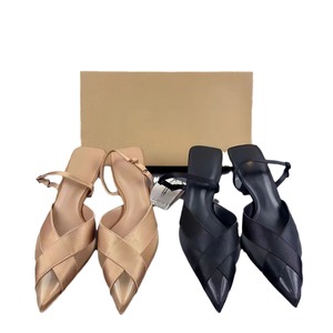YX 2026 Nuevos Tacones Altos de Mujer con Punta Puntiaguda, Malla Cruzada y Correa Elástica Trasera, Estilo Veraniego Sexy y Fresco - Product Image 5