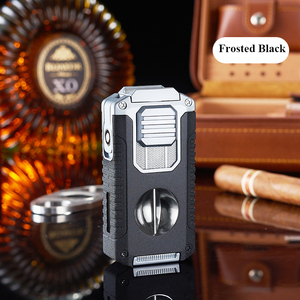 Nouveau 5-en-1 Briquet Allume-cigare V Cutter avec Cigare Triple Flamme Briquets Fumer Accesoires Cadeau - Product Image 5
