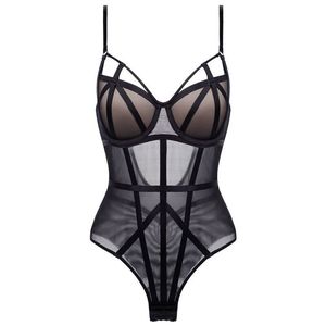 Lingeries pour femme <span class=keywords><strong>Sexy</strong></span> body dos ouvert dentelle croix sangle une pièce tenues body combishort barboteuse blanc chaud érotique 1398 - Product Image 6