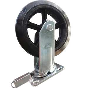 Schwenkbare 150mm 8-Zoll-Stumm schaltung Flat Trolley Wheel Direction Lock Plate Gummi-Schwenk räder Heavy Duty <span class=keywords><strong>Caster</strong></span> - Product Image 1