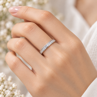 S925 Sterling Silver Moissanite Anneau Fermé Simple À La Mode Classique De Luxe Bague De Mariage Bijoux