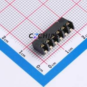 GT-BTP30006-0350B-019B Blade/Spring Contact Battery Connector SMD,P=3mm Connector Spring Contact Type 3mm 6P Vertical Mount - Product Image 2