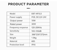 OBT-NP313 40W POE PA Haut-parleur à cornet IP étanche mural, indice de protection IP65, extérieur, pour Wi-Fi/audio haute résolution, portable