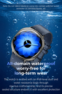 Montre connectée IA pour femme avec écran AMOLED, étanche IP68, mesure de la pression artérielle, fréquence cardiaque, cycle menstruel et lumière puissante - Product Image 6