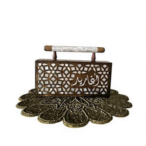 PearlVantelle Luxe Purse Exclusive Handmade Mother of Pearl Mosaic Wooden Clutch <b>for</b> <b>Wedding</b> Guests, <b>Brides</b> & Sophisticated - Product Image 1