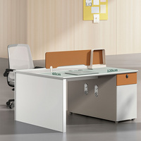 Bureau de travail ergonomique moderne avec cloison en tissu et tiroir pour espace de travail d'entreprise
