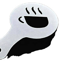 Pochoirs de décoration en plastique pour café Cappuccino, pochoir d'art Latte en mousse, couleur blanche, 16 pièces, bricolage personnalisé