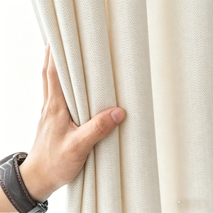 Kain Gorden Blackout Tenun Herringbone yang Dapat Disesuaikan Secara Grosir, Gorden Jendela Insulasi Termal untuk Proyek Rumah dan Hotel - Product Image 2