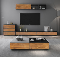Meuble TV et table basse de salon en bois au design moderne et épuré Runwood