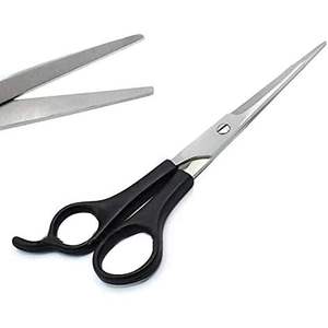 Ciseaux de coiffure professionnels Obexa OBS-3499 pour droitiers, lame en acier inoxydable de 6,7 pouces, poignée en plastique noir et caoutchouc, pliables, taille moyenne - Product Image 1