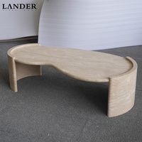 Table basse en marbre travertin Landerstore, table basse en marbre pour salon