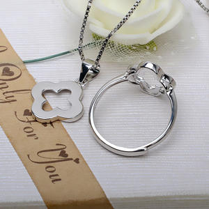 ชุดทำเครื่องประดับยางรถยนต์ DIY รุ่น Tide พร้อมจี้เงินแท้ S925 รูปใบโคลเวอร์นำโชค แหวน 2855 ฐานแบนสำหรับใส่ไข่มุก อุปกรณ์ตกแต่งเครื่องประดับ - Product Image 4