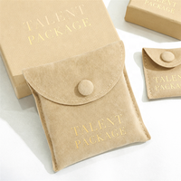 Set di Scatole per Gioielli di Alta Qualità Personalizzate con Nastro, Sacchetto di Carta e Pochette in Camoscio, Set Regalo di Lusso Beige