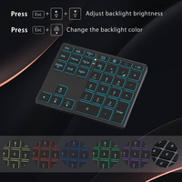 JOMAA Wireless Three Model Numeric Keypad Wireless Rechargeable Numpad Keyboard untuk Pad Laptop Keyboard Angka Nirkabel Berkabel
