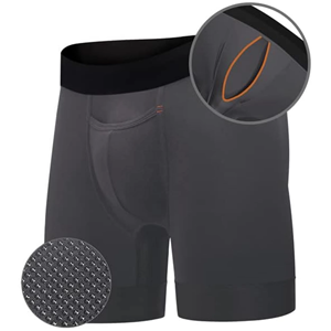 CELINNE Front Fly Men's Underwear Long Leg Breathable Sweat Wicking Mesh Comfort Waist Sport Gym <b>Boxer</b> Briefs - Product Image 3