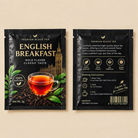 Sachets d'emballage en papier kraft brun plat, scellés thermiquement sur trois côtés, en feuille d'aluminium, pour thé et café, 10g, 20g, 30g, 50g