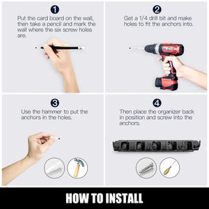 Support mural pour balais et serpillères, organisateur de rangement, crochets en acier inoxydable antidérapants pour la maison, la cuisine et le jardin - Product Image 2