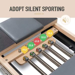 <span class=keywords><strong>Reformer</strong></span> Pilates Portable Pliable en Acier pour Usage Domestique, Équipement de Yoga et d'Entraînement de l'Équilibre, Lit de Pilates Blanc - Product Image 6