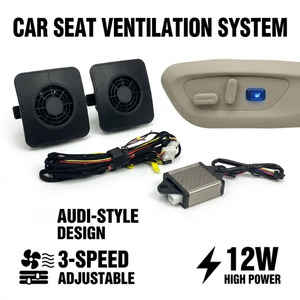 Kit de Refrigeración Universal para Asientos de <span class=keywords><strong>Coche</strong></span> al por Mayor, 5 Ventiladores, Interruptor Cuadrado de 3 Velocidades, 12V, Piezas de Modificación de Ventilación para Asientos de Automóvil - Product Image 1