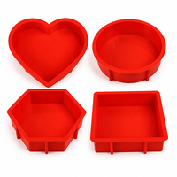 Ensemble de moules à pâtisserie en silicone antiadhésif, moules à gâteau ronds en silicone, résistants au four, moules à gâteau en forme de cœur et carrés pour cheesecake, gâteau, brownie