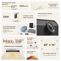Xtool P2S 55W CO2 Cortador láser Máquina de grabado de escritorio todo en 1 para papel acrílico de vidrio de cuero de metal-Nueva condición
