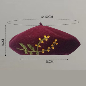 <span class=keywords><strong>Chapeau</strong></span> béret en feutre de laine perlé pour <span class=keywords><strong>femme</strong></span>, mode décontractée, idéal pour les voyages en extérieur et la peinture hivernale - Product Image 4