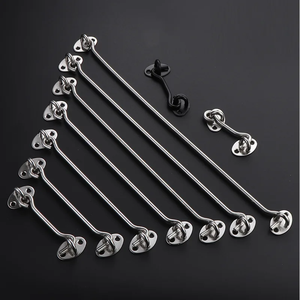 Verrou de fenêtre avec interrupteur de sécurité, crochet de fenêtre de cabine, loquet de porte silencieux avec vis, en acier inoxydable noir - Product Image 6