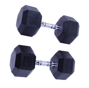 Vente en gros d'équipements de fitness haltères hexagonaux en caoutchouc haltères de gymnastique ensemble d'haltères hexagonaux pour les exercices de musculation - Product Image 1